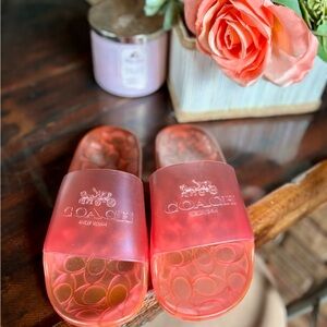 Coach Pink Slide Sandals